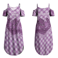 Poni Hawaii Cowboy Palaka Motifs Personalised Couples Matching Summer Maxi Dress and Long Sleeve Button Shirt Paniolo Festival Puakenikeni Lei LT14 - Polynesian Pride