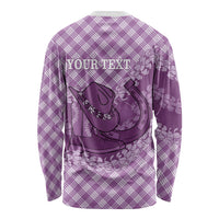 Poni Hawaii Cowboy Palaka Motifs Personalised Long Sleeve Shirt Paniolo Festival Puakenikeni Lei LT14 - Polynesian Pride