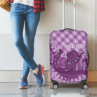 Poni Hawaii Cowboy Palaka Motifs Personalised Luggage Cover Paniolo Festival Puakenikeni Lei LT14 - Polynesian Pride