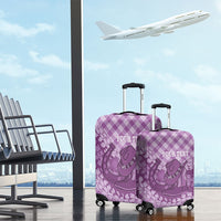 Poni Hawaii Cowboy Palaka Motifs Personalised Luggage Cover Paniolo Festival Puakenikeni Lei LT14 - Polynesian Pride