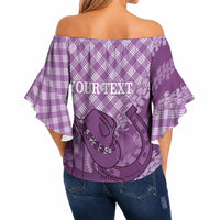 Poni Hawaii Cowboy Palaka Motifs Personalised Off Shoulder Wrap Waist Top Paniolo Festival Puakenikeni Lei LT14 - Polynesian Pride