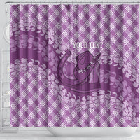 Poni Hawaii Cowboy Palaka Motifs Personalised Shower Curtain Paniolo Festival Puakenikeni Lei LT14 - Polynesian Pride