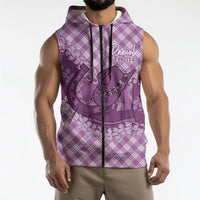 Poni Hawaii Cowboy Palaka Motifs Personalised Sleeveless Zip Hoodie Paniolo Festival Puakenikeni Lei LT14 - Polynesian Pride