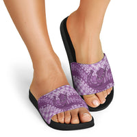Poni Hawaii Cowboy Palaka Motifs Personalised Slide Sandals Paniolo Festival Puakenikeni Lei LT14 - Polynesian Pride