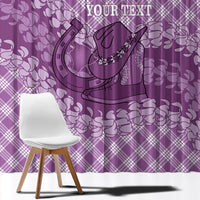 Poni Hawaii Cowboy Palaka Motifs Personalised Window Curtain Paniolo Festival Puakenikeni Lei LT14 - Polynesian Pride