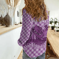 Poni Hawaii Cowboy Palaka Motifs Personalised Women Casual Shirt Paniolo Festival Puakenikeni Lei LT14 - Polynesian Pride