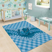 Polu Hawaii Cowboy Palaka Motifs Personalised Area Rug Paniolo Festival Puakenikeni Lei LT14 - Polynesian Pride