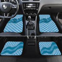 Polu Hawaii Cowboy Palaka Motifs Personalised Car Mats Paniolo Festival Puakenikeni Lei LT14 Set 4pcs Blue - Polynesian Pride