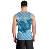 Polu Hawaii Cowboy Palaka Motifs Personalised Men Tank Top Paniolo Festival Puakenikeni Lei LT14 - Polynesian Pride