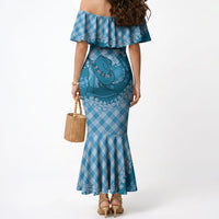 Polu Hawaii Cowboy Palaka Motifs Personalised Mermaid Dress Paniolo Festival Puakenikeni Lei LT14 - Polynesian Pride