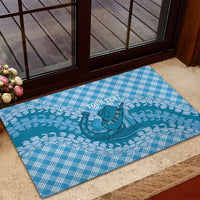 Polu Hawaii Cowboy Palaka Motifs Personalised Rubber Doormat Paniolo Festival Puakenikeni Lei LT14 - Polynesian Pride