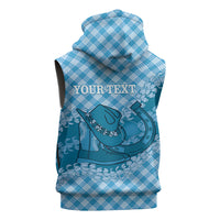 Polu Hawaii Cowboy Palaka Motifs Personalised Sleeveless Zip Hoodie Paniolo Festival Puakenikeni Lei LT14 - Polynesian Pride