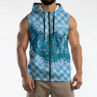 Polu Hawaii Cowboy Palaka Motifs Personalised Sleeveless Zip Hoodie Paniolo Festival Puakenikeni Lei LT14 - Polynesian Pride