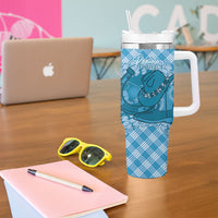 Polu Hawaii Cowboy Palaka Motifs Personalised Tumbler With Handle Paniolo Festival Puakenikeni Lei LT14 - Polynesian Pride