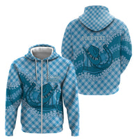 Polu Hawaii Cowboy Palaka Motifs Personalised Zip Hoodie Paniolo Festival Puakenikeni Lei LT14 - Polynesian Pride