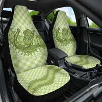 Omaomao Hawaii Cowboy Palaka Motifs Personalised Car Seat Cover Paniolo Festival Puakenikeni Lei LT14 One Size Green - Polynesian Pride