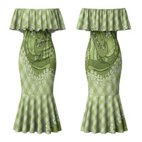 Omaomao Hawaii Cowboy Palaka Motifs Personalised Couples Matching Mermaid Dress and Hawaiian Shirt Paniolo Festival Puakenikeni Lei LT14 - Polynesian Pride