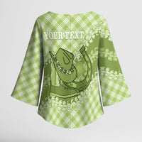 Omaomao Hawaii Cowboy Palaka Motifs Personalised Kimono Sleeve Blouse Paniolo Festival Puakenikeni Lei LT14 - Polynesian Pride
