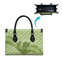 Omaomao Hawaii Cowboy Palaka Motifs Personalised Leather Bag Paniolo Festival Puakenikeni Lei LT14 - Polynesian Pride