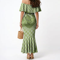 Omaomao Hawaii Cowboy Palaka Motifs Personalised Mermaid Dress Paniolo Festival Puakenikeni Lei LT14 - Polynesian Pride