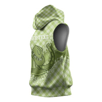 Omaomao Hawaii Cowboy Palaka Motifs Personalised Sleeveless Hoodie Paniolo Festival Puakenikeni Lei LT14 - Polynesian Pride