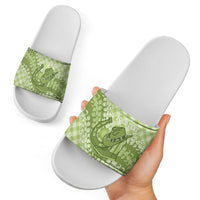 Omaomao Hawaii Cowboy Palaka Motifs Personalised Slide Sandals Paniolo Festival Puakenikeni Lei LT14 - Polynesian Pride