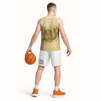 Melemele Hawaii Cowboy Palaka Motifs Personalised Basketball Jersey Paniolo Festival Puakenikeni Lei LT14 - Polynesian Pride