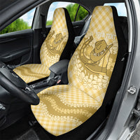 Melemele Hawaii Cowboy Palaka Motifs Personalised Car Seat Cover Paniolo Festival Puakenikeni Lei LT14 - Polynesian Pride