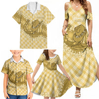 Melemele Hawaii Cowboy Palaka Motifs Personalised Family Matching Summer Maxi Dress and Hawaiian Shirt Paniolo Festival Puakenikeni Lei LT14 - Polynesian Pride