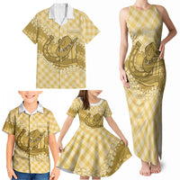 Melemele Hawaii Cowboy Palaka Motifs Personalised Family Matching Tank Maxi Dress and Hawaiian Shirt Paniolo Festival Puakenikeni Lei LT14 - Polynesian Pride