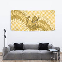 Melemele Hawaii Cowboy Palaka Motifs Personalised Tapestry Paniolo Festival Puakenikeni Lei LT14 - Polynesian Pride