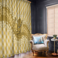 Melemele Hawaii Cowboy Palaka Motifs Personalised Window Curtain Paniolo Festival Puakenikeni Lei LT14 - Polynesian Pride