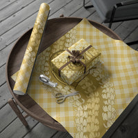 Melemele Hawaii Cowboy Palaka Motifs Personalised Wrapping Paper Paniolo Festival Puakenikeni Lei LT14 - Polynesian Pride