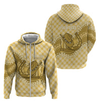 Melemele Hawaii Cowboy Palaka Motifs Personalised Zip Hoodie Paniolo Festival Puakenikeni Lei LT14 - Polynesian Pride
