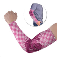 Alaka Hawaii Cowboy Palaka Motifs Personalised Arm Sleeves Paniolo Festival Puakenikeni Lei LT14 Set of 2 Pink - Polynesian Pride