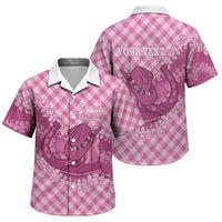 Alaka Hawaii Cowboy Palaka Motifs Personalised Family Matching Long Sleeve Bodycon Dress and Hawaiian Shirt Paniolo Festival Puakenikeni Lei LT14 Son's Shirt Pink - Polynesian Pride