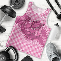 Alaka Hawaii Cowboy Palaka Motifs Personalised Men Tank Top Paniolo Festival Puakenikeni Lei LT14 - Polynesian Pride