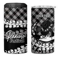 Eleele Hawaii Cowboy Palaka Motifs Personalised 4 in 1 Can Cooler Tumbler Paniolo Festival Puakenikeni Lei LT14 One Size: 16 oz Black - Polynesian Pride