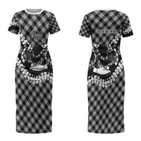 Eleele Hawaii Cowboy Palaka Motifs Personalised Couples Matching Short Sleeve Bodycon Dress and Hawaiian Shirt Paniolo Festival Puakenikeni Lei LT14 - Polynesian Pride