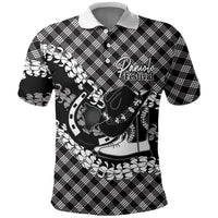 Eleele Hawaii Cowboy Palaka Motifs Personalised Polo Shirt Paniolo Festival Puakenikeni Lei LT14 Black - Polynesian Pride