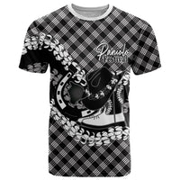 Eleele Hawaii Cowboy Palaka Motifs Personalised T Shirt Paniolo Festival Puakenikeni Lei LT14 Black - Polynesian Pride