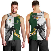 South Africa And Fiji Rugby Men Tank Top 2023 World Cup Fijian Tapa With Kente Pattern LT14 - Polynesian Pride