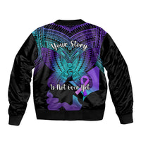 Suicide Awareness Your Story Is Not Over Yet Bomber Jacket Polynesian Butterfly Tattoo LT14 - Polynesian Pride