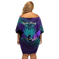 Suicide Awareness Your Story Is Not Over Yet Off Shoulder Short Dress Polynesian Butterfly Tattoo LT14 - Polynesian Pride