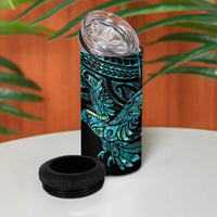 New Zealand Sulphur-crested Cockatoo 4 in 1 Can Cooler Tumbler Aotearoa Maori Mix Paua Shell