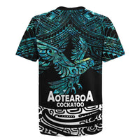 New Zealand Sulphur-crested Cockatoo Rugby Jersey Aotearoa Maori Mix Paua Shell