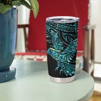 New Zealand Sulphur-crested Cockatoo Tumbler Cup Aotearoa Maori Mix Paua Shell