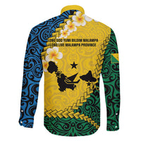 Malampa Province Family Matching Tank Maxi Dress and Hawaiian Shirt Vanuatu Map - Plumeria Flag Color