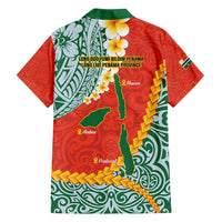 Penama Province Family Matching Summer Maxi Dress and Hawaiian Shirt Vanuatu Map - Plumeria Flag Color