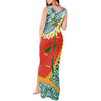 Penama Province Tank Maxi Dress Vanuatu Map - Plumeria Flag Color